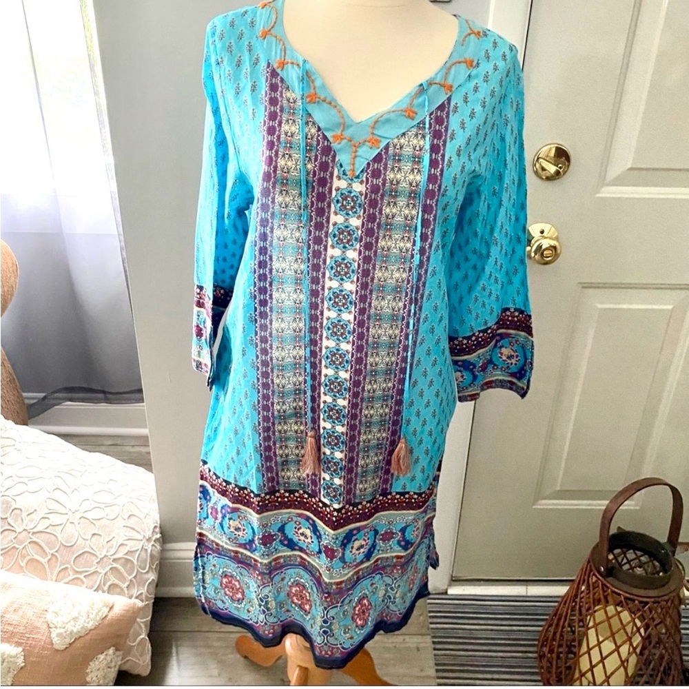 Debbie Katz South Beach Lightweight Cotton Dress Or Cover Up Size M NWT